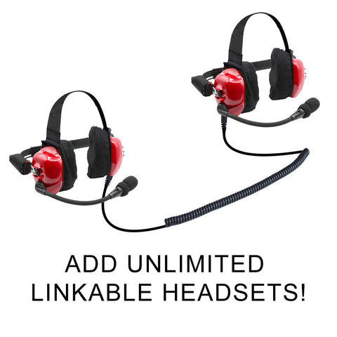 PAIR - H80 Track Talk Linkable Intercom Headsets - Bring The Conversation To The Circle Track NASCAR event