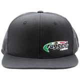 Rugged Radios Flat Bill Snapback Hat - Black / Mexico Flag